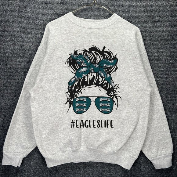 Sweaters - Philadelphia Eagles Messy Bun Shirt eagleslife sweatshirt fan girl shirt tee